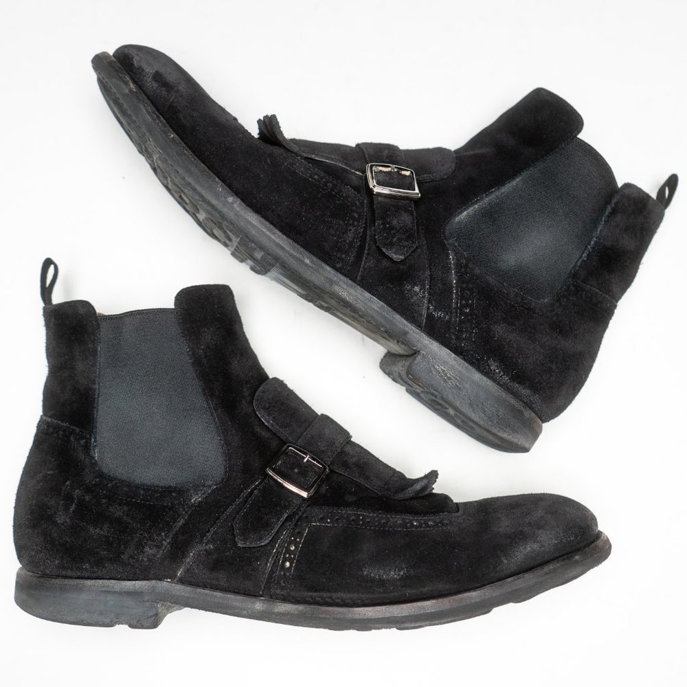 CHURCH'S Men's Leather Distressed Boots Black Sz 9